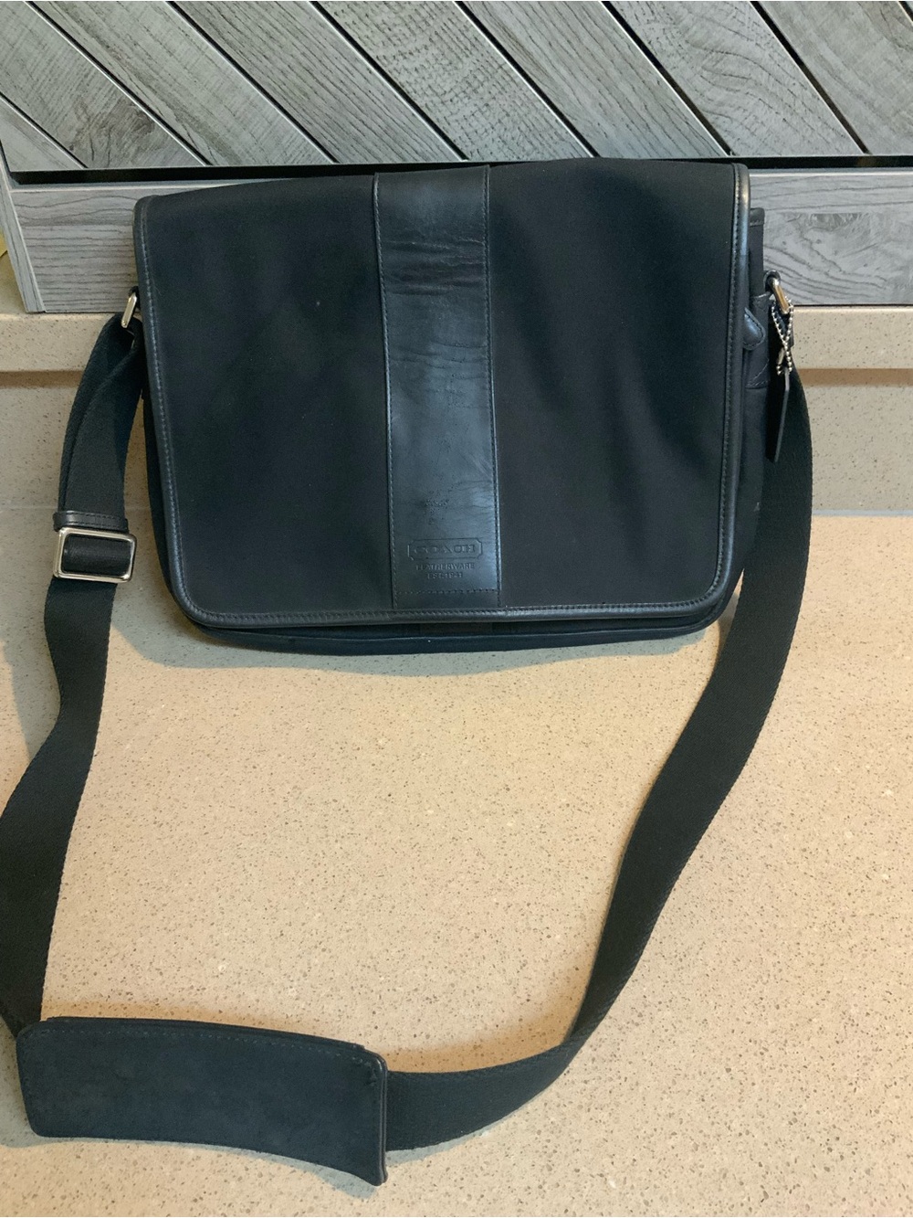 Coach Black Messenger Laptop Bag with Adjustable Strap